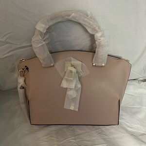 DKNY Elissa Top-Zip Pebble Leather Satchel Blush/Gold hardware￼ NWT  MSRP$268